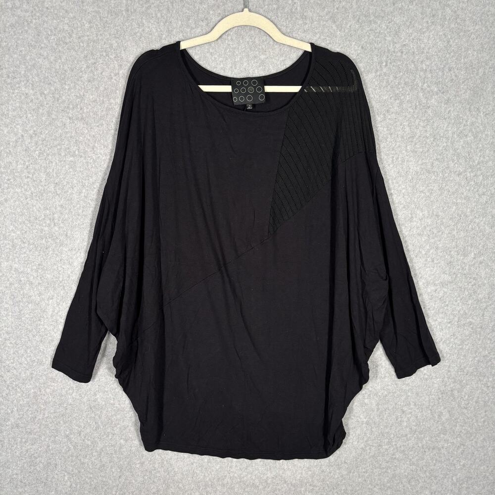 NY 77 Design Tunic Top Large‎ 3 Asymmetric Stretch Flowy Lagenlook Lagom Arts